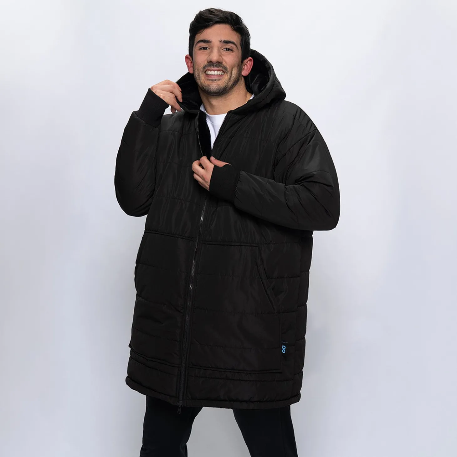 Black/Black Long Puffer Jacket