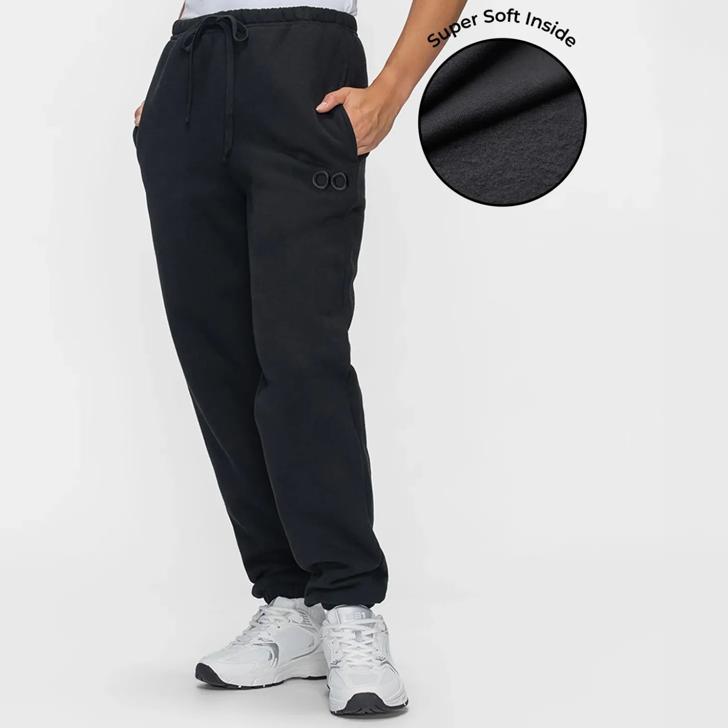 Black Fleece Cuff Trackpant