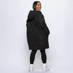 Black/Leopard Long Puffer Jacket