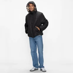 Black/Leopard Puffer Jacket