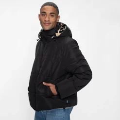 Black/Leopard Puffer Jacket
