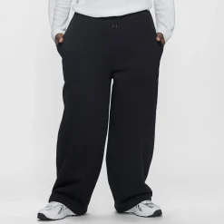 Black Sherpa Lined Wide Leg Trackpant