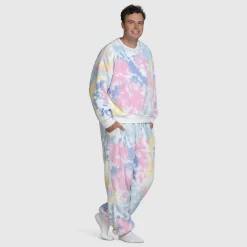 Bright Tie Dye Sherpa Cuffed Pant
