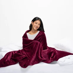 Burgundy Sherpa Blanket