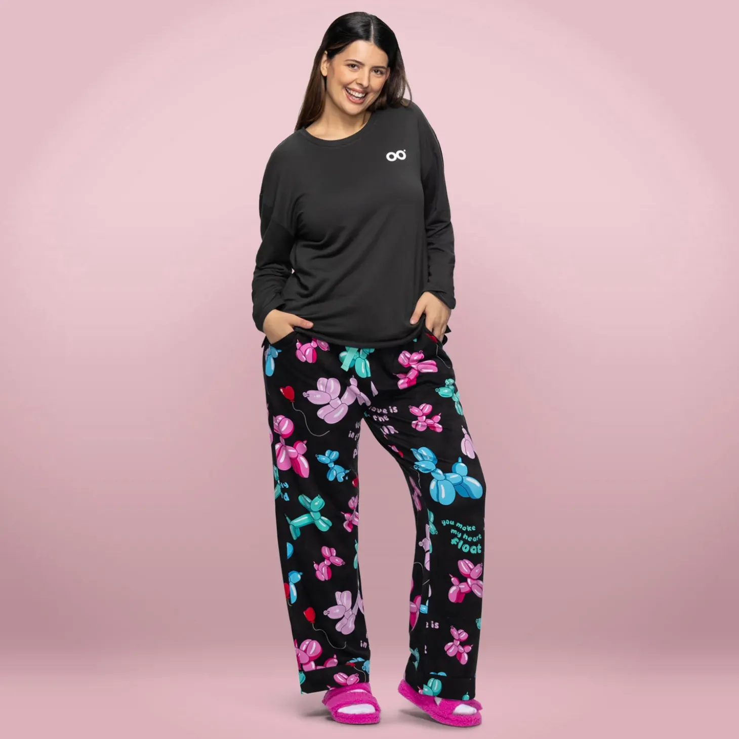 Charcoal Warming Long Sleeve PJ Top