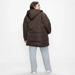 Chocolate Long Puffer Jacket