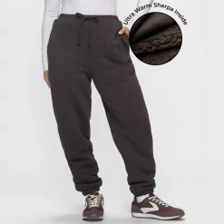 Chocolate Sherpa Lined Cuff Trackpant