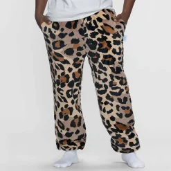 Leopard Sherpa Cuffed Pant