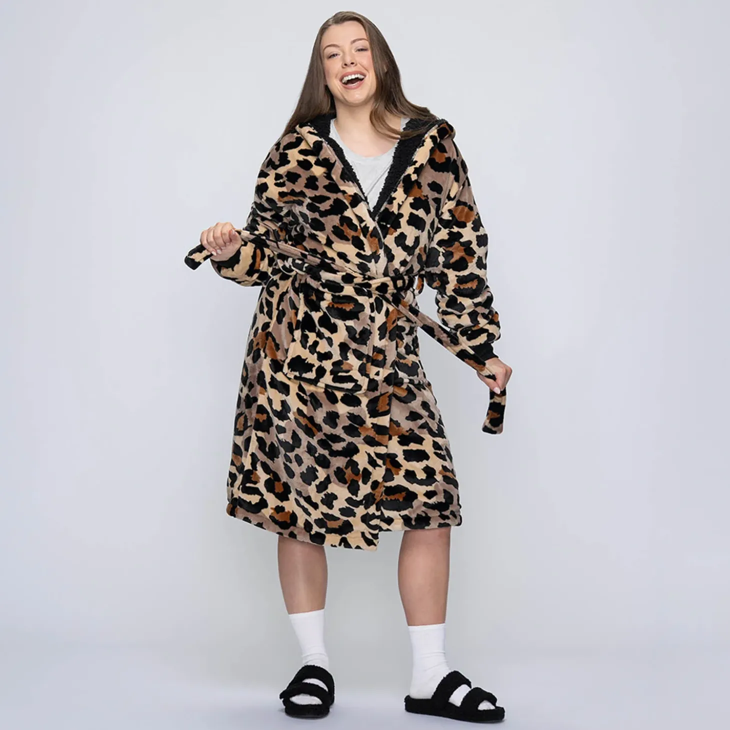 Leopard Sherpa Dressing Gown
