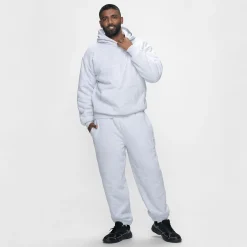 Light Grey Marle Sherpa Lined Fleece Hoodie