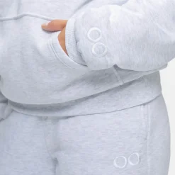 Light Grey Marle Sherpa Lined Fleece Hoodie