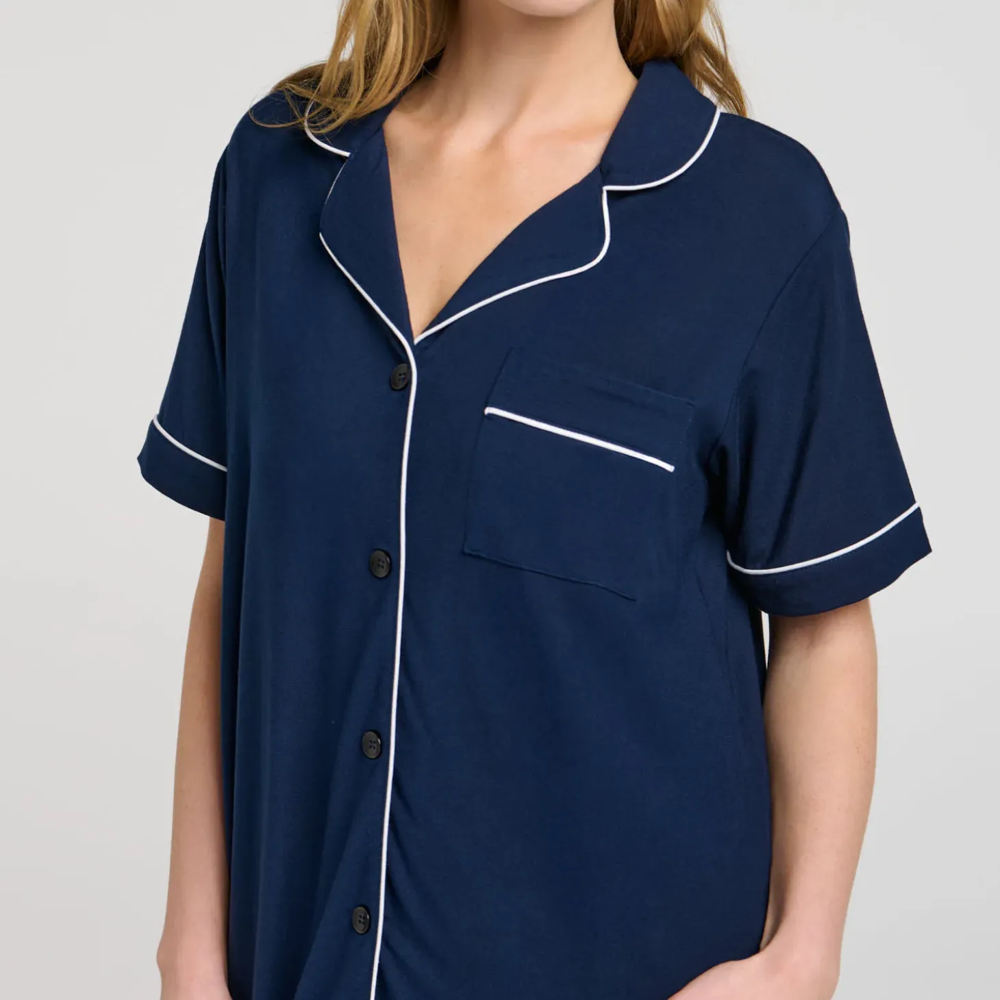 Navy Button Up Nightshirt