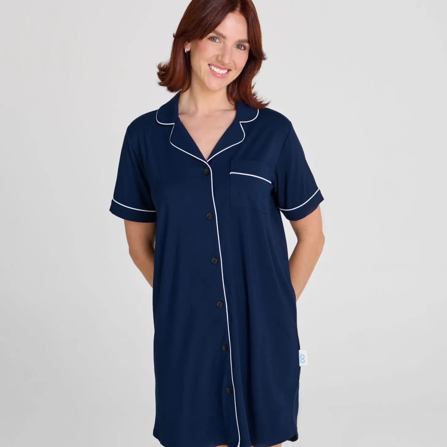 Navy Button Up Nightshirt