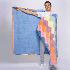 Pastel Wave Sherpa Blanket