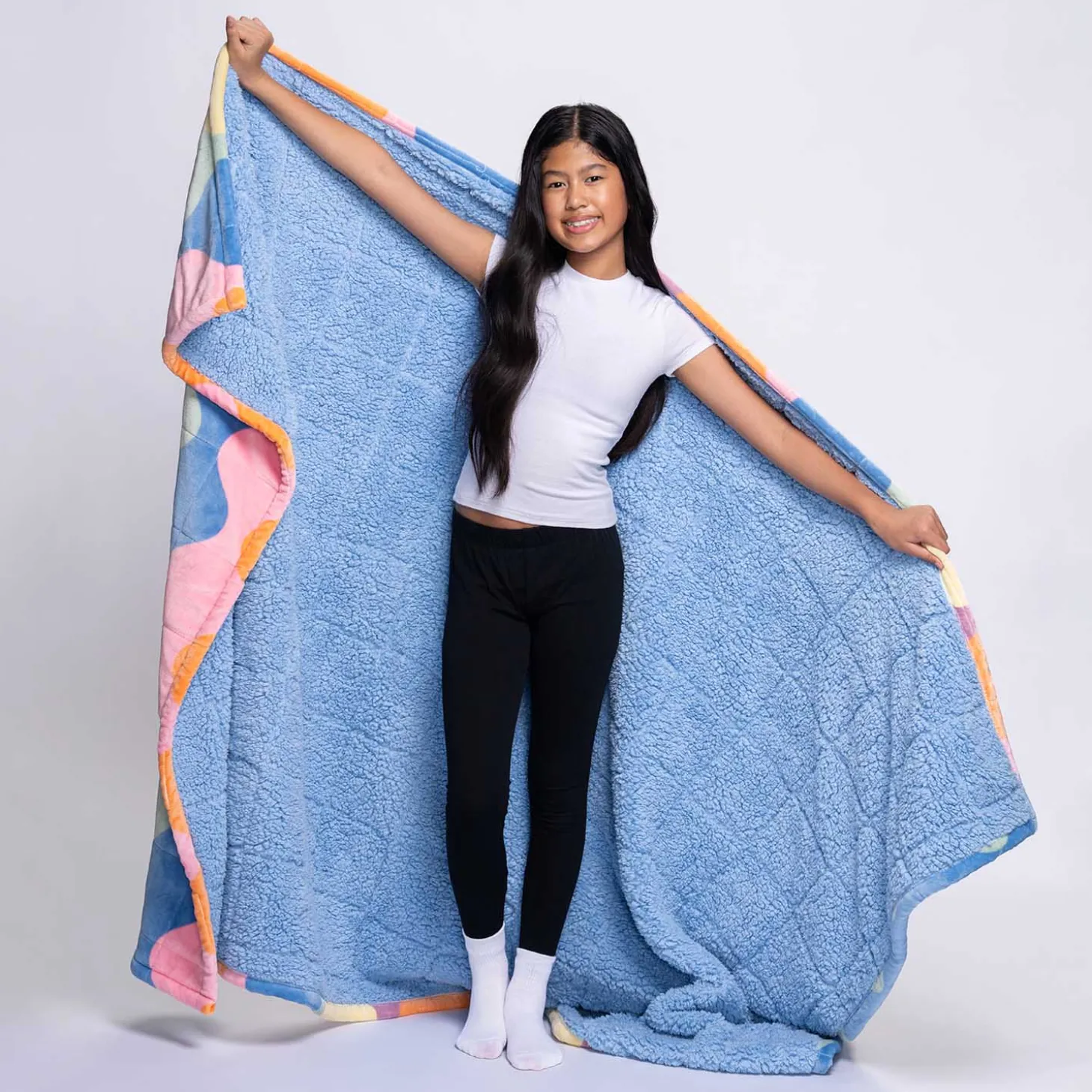 Pastel Wave Sherpa Blanket