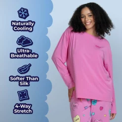Pink Cooling Long Sleeve PJ Top