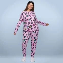 Pink Leopard Cooling Long Sleeve PJ Top