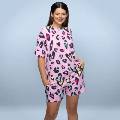 Pink Leopard Cooling Short Sleeve PJ Top
