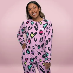 Pink Leopard Warming Long Sleeve PJ Top
