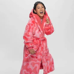 Pink Swirl Sherpa Dressing Gown