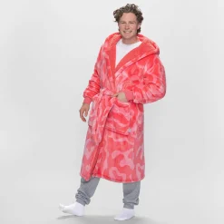 Pink Swirl Sherpa Dressing Gown
