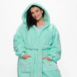 Seafoam Fluffy Dressing Gown