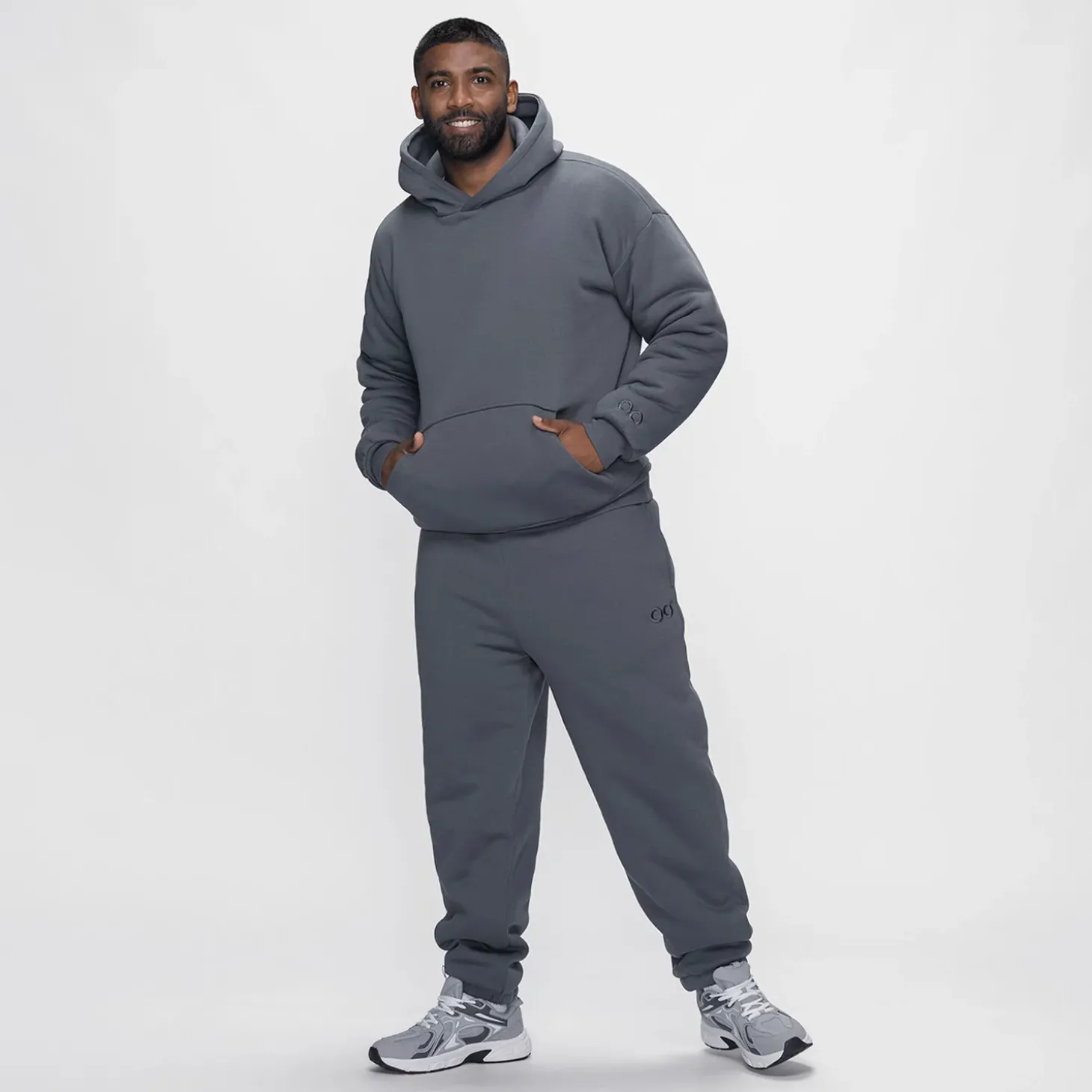 Slate Sherpa Lined Fleece Hoodie